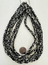 black off white, x motif, vintage stock bone, 12x7mm tube, 15" strand, SOLD PER STRAND