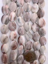 blood vein quartz, 20x15x6mm oval, 15" strand,  SOLD PER STRAND