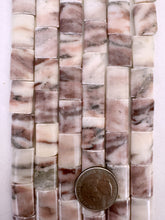 blood vein quartz, 18x13x5mm rectangle, 15" strand,  SOLD PER STRAND
