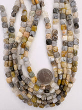 bamboo leaf jasper, 9x9x4mm square, 15" strand, SOLD PER STRAND