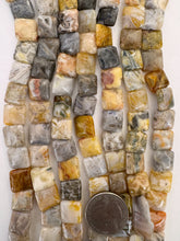 bamboo leaf jasper, 12x12x5mm square, 15" strand, SOLD PER STRAND