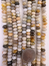 bamboo leaf jasper, 8x6mm rondelle, 15" strand, SOLD PER STRAND