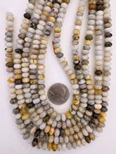 bamboo leaf jasper, 8x6mm rondelle, 15" strand, SOLD PER STRAND