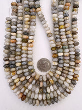 bamboo leaf jasper, 10x6mm rondelle, 15" strand, SOLD PER STRAND