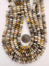 bamboo leaf jasper, 9x5mm rondelle, 15" strand, SOLD PER STRAND