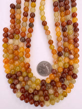 multi tone red aventurine, 8mm round, 15" strand, SOLD PER STRAND