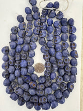 color enhanced magnesite: dark pale blue purple, 17x17x14mm skull, 15" strand, SOLD PER STRAND