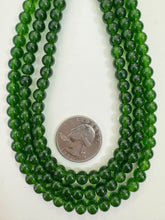 jade green, vintage look glass, 6mm round, 15" strand, sold per strand