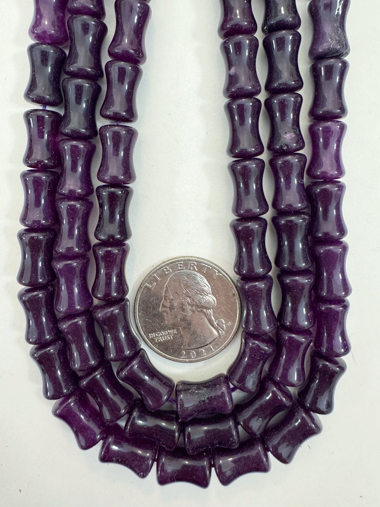 dark grape purple color enhanced quartz, 12x8mm concave tube, 15