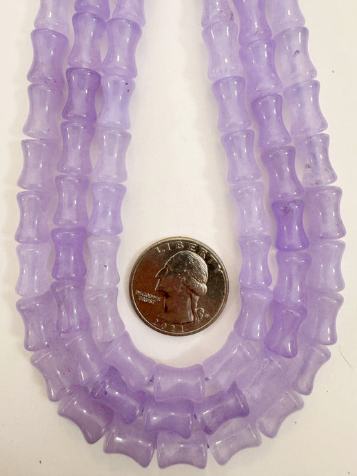 pale lavender purple color enhanced quartz, 12x8mm concave tube, 15