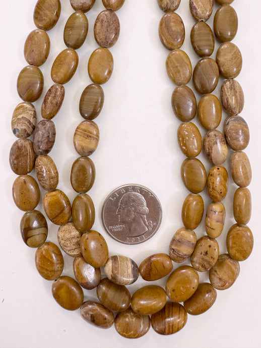 picture jasper, 14x10x6mm oval, 15