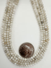 gray cloudy quartz, 4mm round, 15" strand, sold per strand