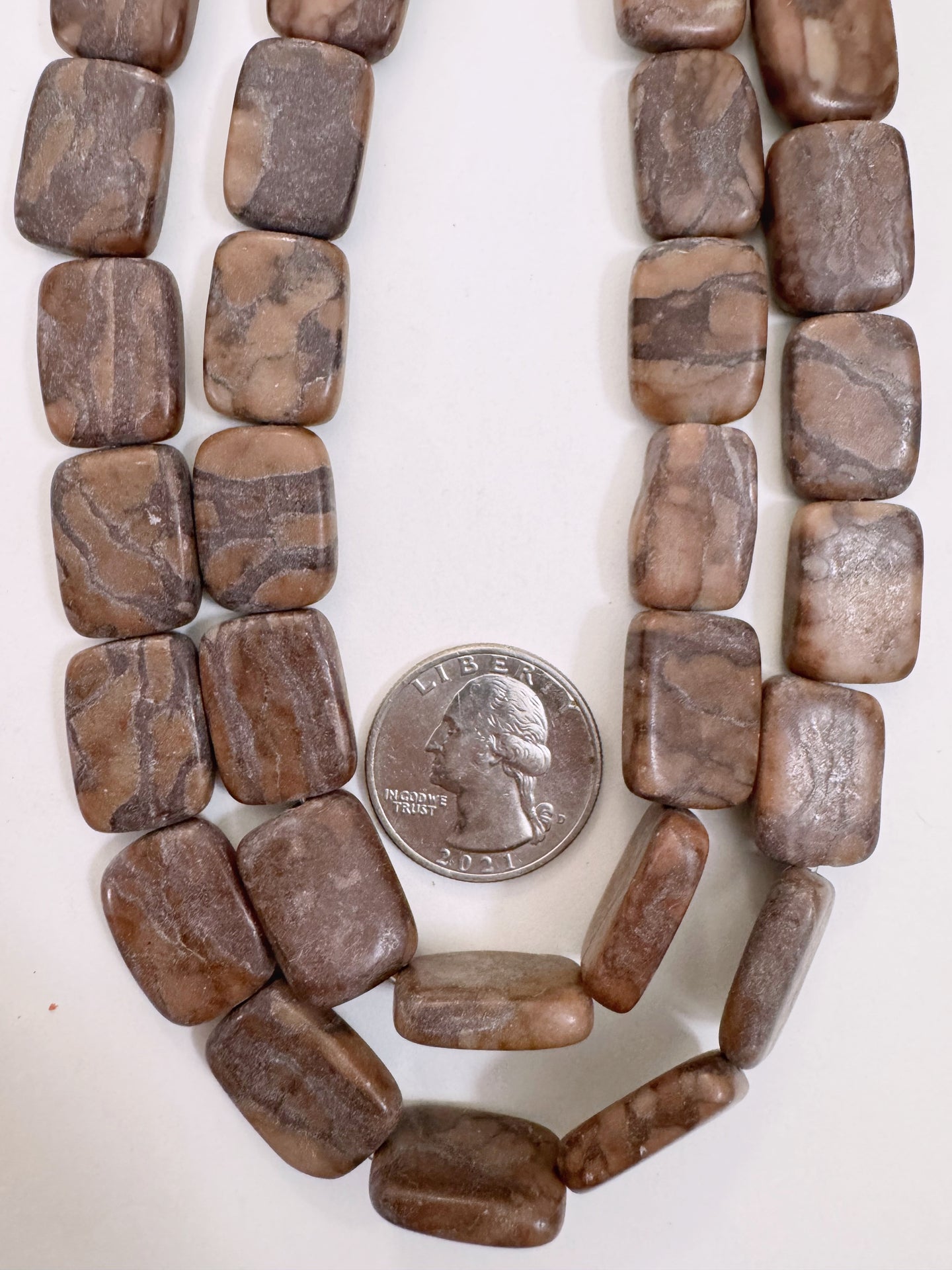 dark muted red jasper, 18x13x5mm rectangle, 15