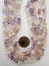 quartz, rose quartz, amethyst, citrine mix, 7-9mm nugget mix, 15" strand,   SOLD PER STRAND