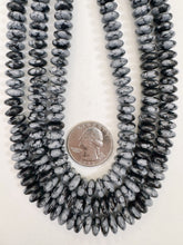 snowflake obsidian, 9x4mm rondelle, 15" strand, sold per strand