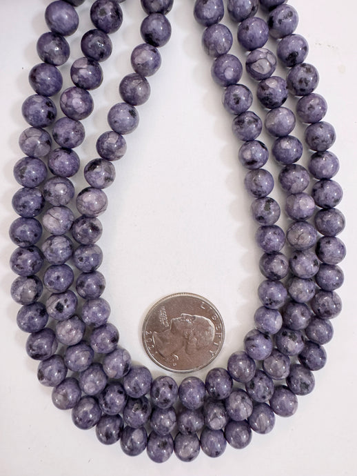 purple enhanced kiwi quartz, 8mm round, 15