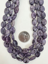 purple enhanced kiwi quartz, 14x10x6mm oval, 15" strand, sold per strand