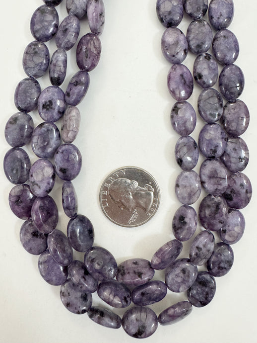 purple enhanced kiwi quartz, 14x10x6mm oval, 15