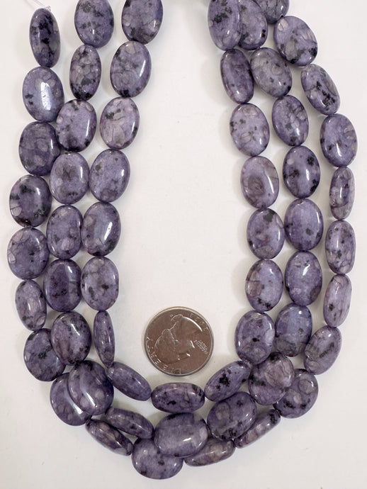 purple enhanced kiwi quartz, 18x13x5mm oval, 15