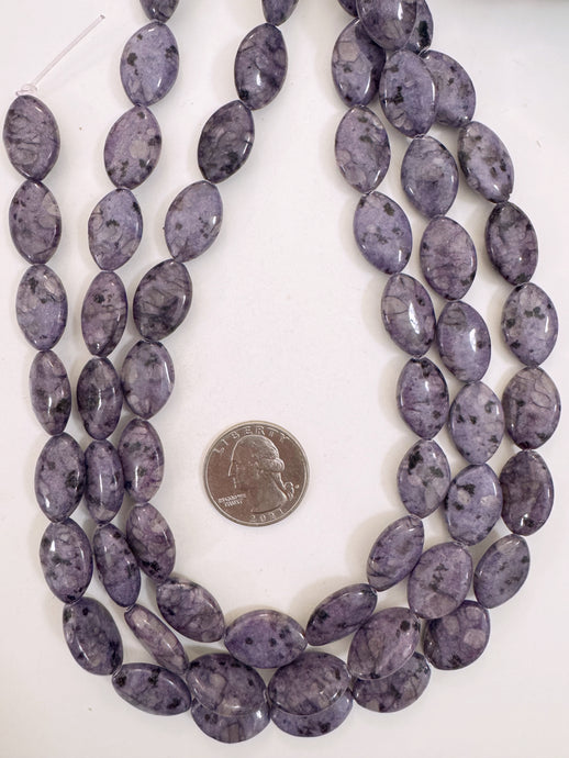 purple enhanced kiwi quartz, 19x13x6mm horse eye, 15