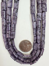 purple enhanced kiwi quartz, 12x7x4mm rectangle, 15" strand, sold per strand