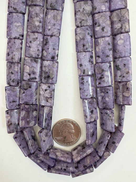 purple enhanced kiwi quartz, 18x13x5mm rectangle, 15