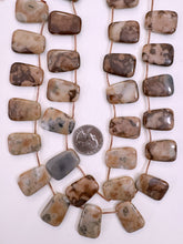 red brown jasper, 26x17x6mm trapezoid pendant , approx 16pc strand, sold per strand (batch 1)