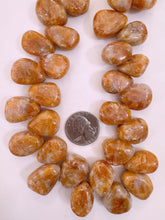 orange calcite, 23x16x10mm mixed nugget pendant, 15" strand, sold per strand (batch 2)
