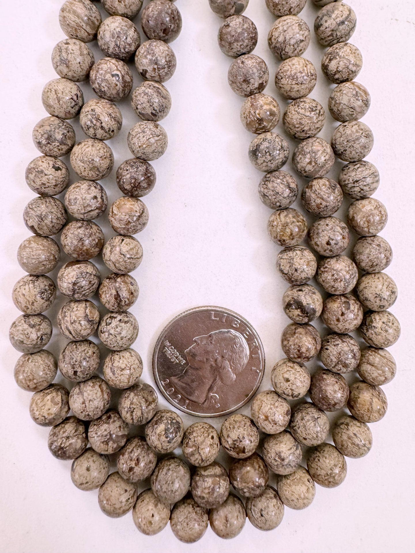 brown ocean jasper, 8mm round, 15