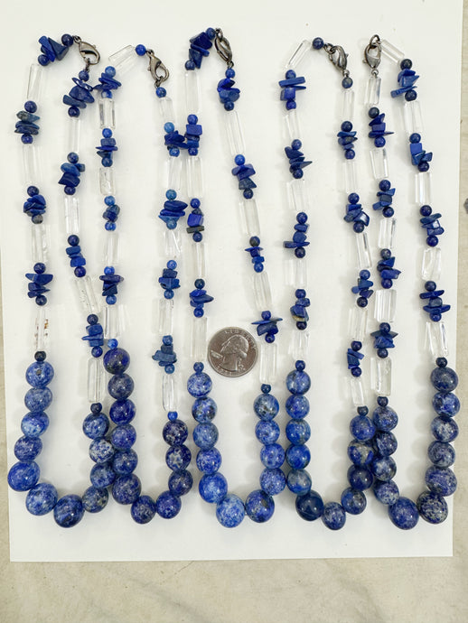lapis, natural quartz, 18
