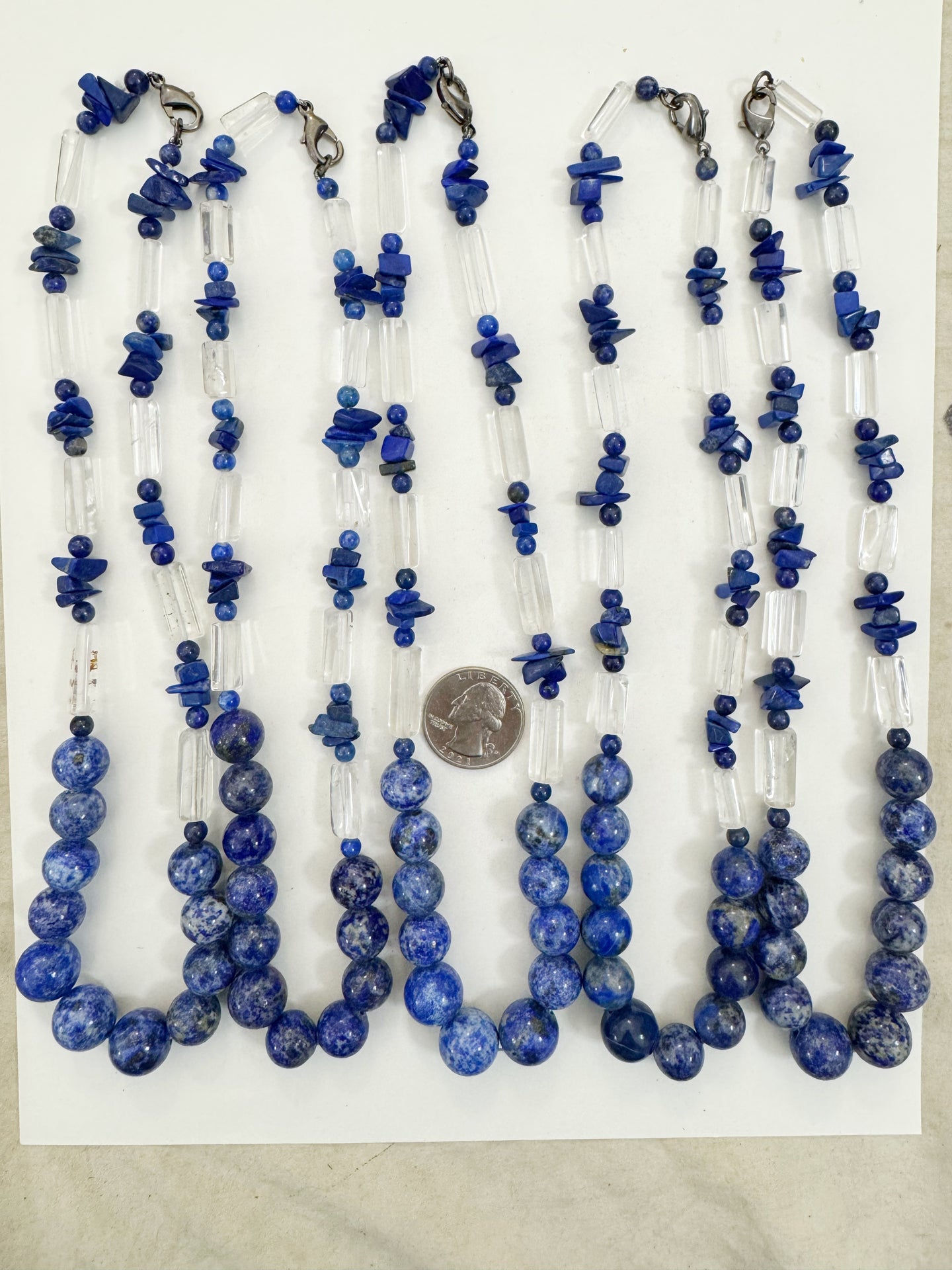 lapis, natural quartz, 18