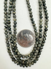 green zebra jasper, 4mm round, 15" strand, sold per strand