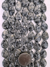 lighter tone black labradorite, 18x13x6mm pear teardrop, 15" strand,  SOLD PER STRAND