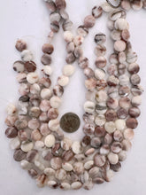 blood vein quartz, 14x14x6mm coin, 15" strand,  SOLD PER STRAND