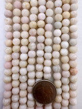pink morganite, matte finish, 8mm round, 15" strand,  SOLD PER STRAND