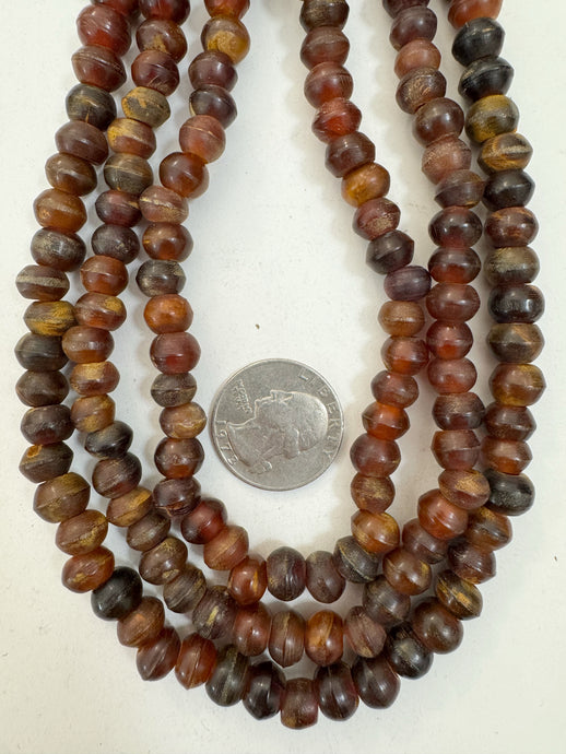 red golden horn, 9x6mm bump rondelle, 15