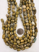 mustard yellow jasper, 12mm mixed tumbled nugget, 15" strand,   SOLD PER STRAND