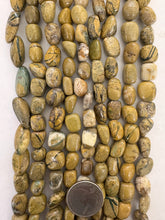 mustard yellow jasper, 12mm mixed tumbled nugget, 15" strand,   SOLD PER STRAND