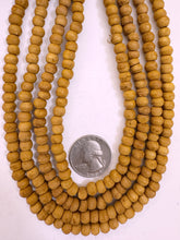 amber enhanced raw wood,  6x5mm rondelle, 15" strand, sold per strand