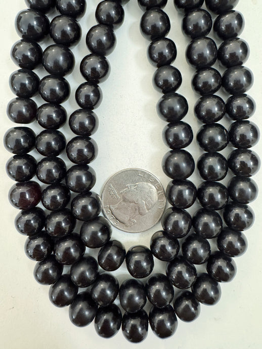 black, single color, vintage look resin, 11x10mm rondelle, 15