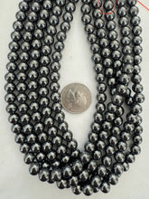 hematite, 8mm round, 15" strand,15" strand, SOLD PER STRAND