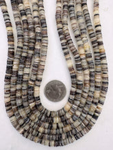 white black brown purple golden natural shell, 6mm heishi rondelle, 15" strand, SOLD PER STRAND