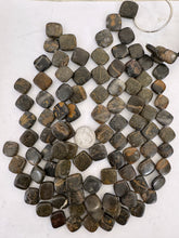 brown golden jasper, semi dull finish, 18x18x6mm irregular diamond mix, 15" strand,  SOLD PER STRAND