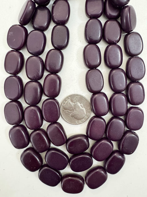 dark royal purple, single color, vintage look resin, 18x14x7mm rounded rectangle, 15