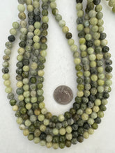 fall multi tone bc jade, 8mm irregular round, 15" strand,  SOLD PER STRAND