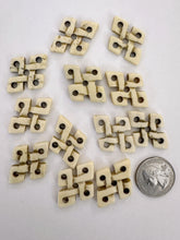 off white, carved mandala or celtic cross motif, vintage stock bone, 34x24x4mm pendant, 60 PIECE DISCOUNT LOT