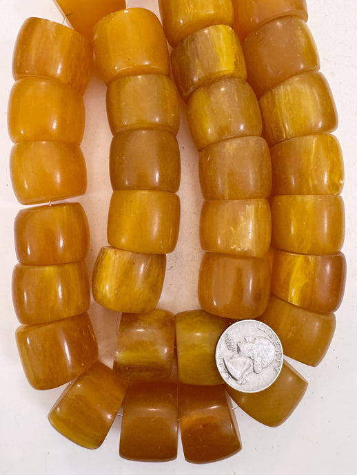 dark amber orange white swirl, faux amber, vintage look resin, 27x21mm rondelle, 15