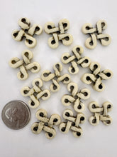 off white, carved mandala or celtic cross motif, vintage stock bone, 25x25x3mm pendant, 60 PIECE DISCOUNT LOT
