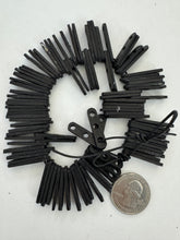 black, vintage stock bone, 27x27x4mm 3 hole spacer bar, 7.5" strand, 5 STRAND DISCOUNT LOT