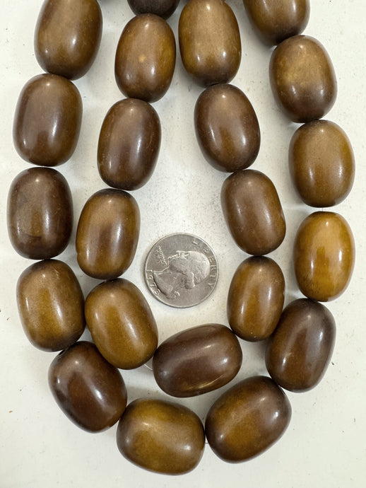 pale golden brown, faux bone, vintage look resin, 27x18mm bowed tube, 15